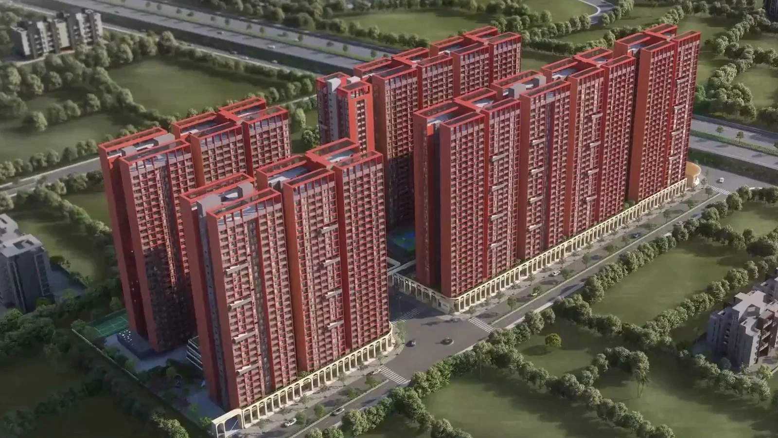 myhome mamurdi project elevation Large Codename Roots – 26 Acres Modern Township at Mamurdi | 2 & 3 BHK Homes