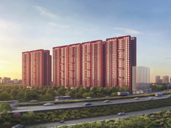 myhome mamurdi building elevation 2 BHK Apartment for Sale in Mamurdi Township – Pune West